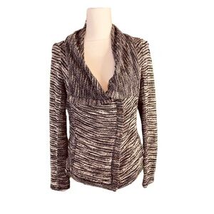 Forever 21 Women Blue White Cardigan Button Snaps Front Pockets Size Small